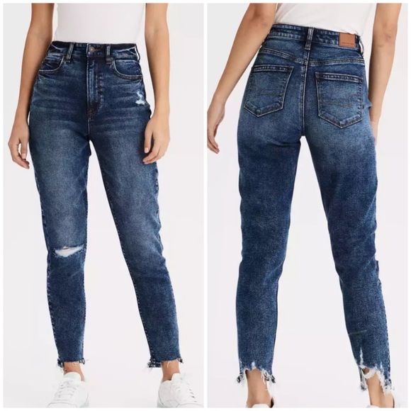 American Eagle Outfitters Denim - American Eagle Highest Rise Distressed Mom Jeans - Long Length
